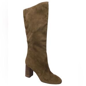 Dolce Vita Thea Brown Suede Knee High Stacked Heel Boots Size 13 Women